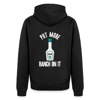 Ranch -Dressing -Ranch -Salatdressing - Unisex Premium Bio Zip Hoodie - Schwarz - Hinten - Nico (187cm)