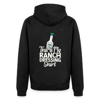 Ranch -Dressing -Ranch -Salatdressing - Unisex Premium Bio Zip Hoodie - Schwarz - Hinten - Nico (187cm)