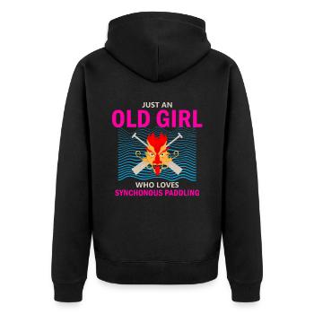 Dragon Boat Trainer for Chinese Boat Racing - Unisex Premium Organic Zip Hoodie - black - Back - Nico (187cm)