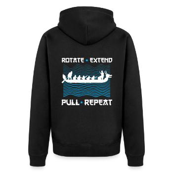 Dragon Boat Trainer for Chinese Boat Racing - Unisex Premium Organic Zip Hoodie - black - Back - Nico (187cm)