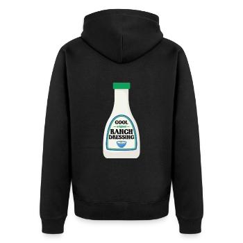 Ranch -Dressing -Ranch -Salatdressing - Unisex Premium Bio Zip Hoodie - Schwarz - Hinten - Nico (187cm)