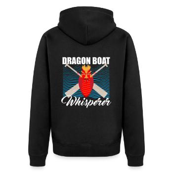 Drachenbootrennen-Design für Drachenbootfahren - Unisex Premium Bio Zip Hoodie - Schwarz - Hinten - Nico (187cm)