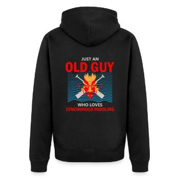 Course de bateaux chinois pour les entraîneurs de bateaux-dragons - Veste à capuche bio Premium Unisexe - noir - Dos - Nico (187cm)