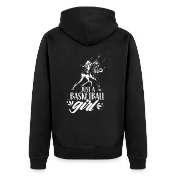 Only one basketball girls team basketball player - Unisex Premium Organic Zip Hoodie - black - Back - Nico (187cm)