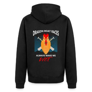 Thème de bateau-dragon pour pagayer en bateau-dragon - Veste à capuche bio Premium Unisexe - noir - Dos - Nico (187cm)