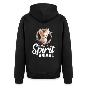 Fennec Fox - Unisex Premium Bio Zip Hoodie - Schwarz - Hinten - Nico (187cm)