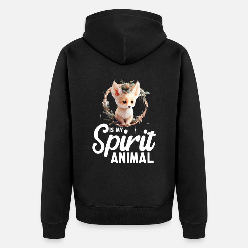 Fennec Fox - Unisex Premium Bio Zip Hoodie - Schwarz