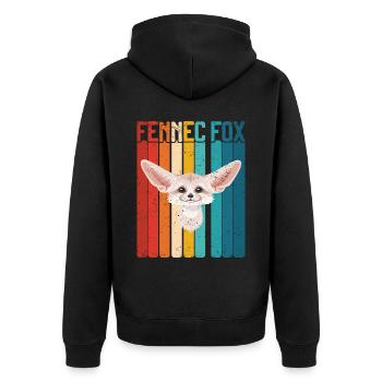 Fennec Fox - Unisex Premium Organic Zip Hoodie - black - Back - Nico (187cm)