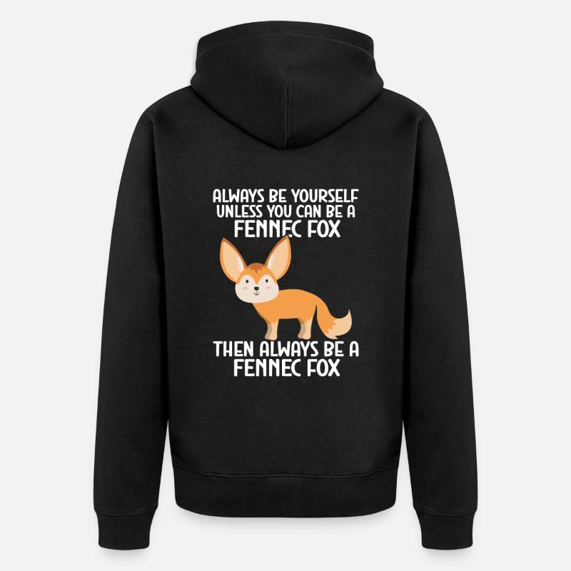 Fennec Fox - Unisex Premium Bio Zip Hoodie - Schwarz