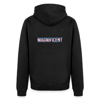 Magnificent in Colors of Trans - Unisex Premium Bio Zip Hoodie - Schwarz - Hinten - Nico (187cm)