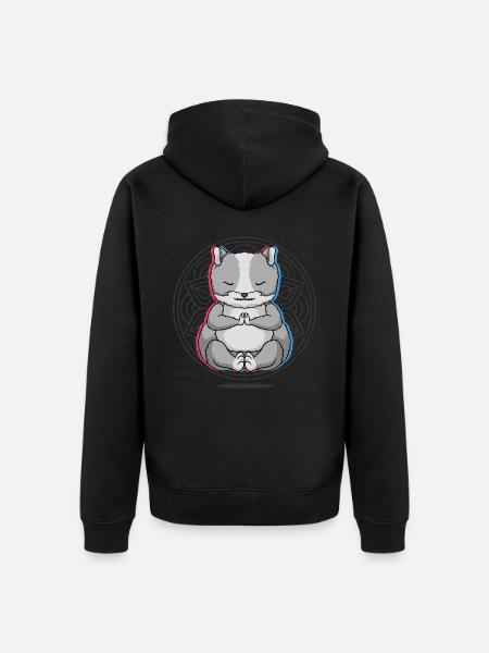 Yoga Hamster Yoga - Unisex Premium Organic Zip Hoodie - black