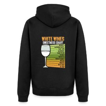 Weißwein Süße Diagramm - Unisex Premium Bio Zip Hoodie - Schwarz - Hinten - Nico (187cm)