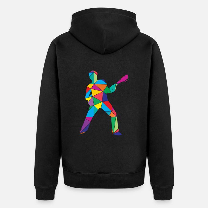 Guitare Polygon Guitaristes - Veste à capuche bio Premium Unisexe - noir