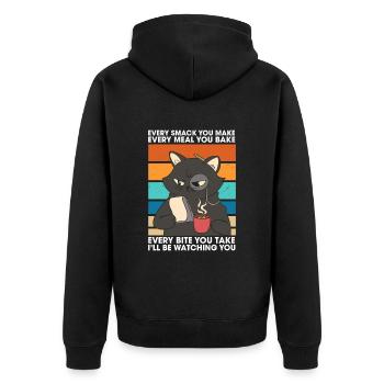 Every Smack Every Meal Every Bite I'll Be Watching - Unisex Premium Organic Zip Hoodie - black - Back - Nico (187cm)