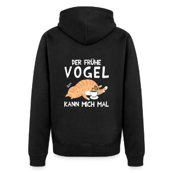 Le lève-tôt Can Me Cat - Veste à capuche bio Premium Unisexe - noir - Dos - Nico (187cm)