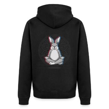 Namaste Lapin Mandala Lotus Méditation Lapin - Veste à capuche bio Premium Unisexe - noir - Dos - Nico (187cm)