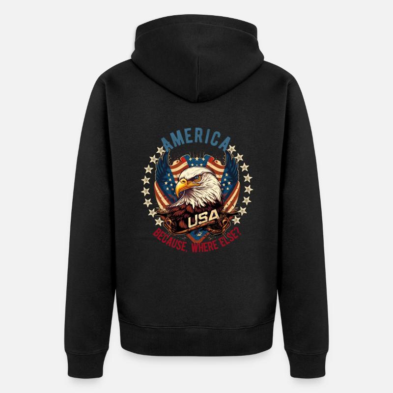 American Patriotic USA Design - Veste à capuche bio Premium Unisexe - noir