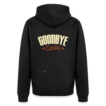 Keto-Diät, Kohlenhydratfreie Ernährung, Keto - Unisex Premium Bio Zip Hoodie - Schwarz - Hinten - Nico (187cm)