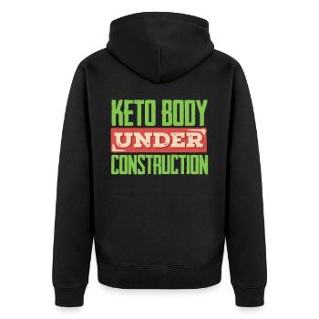 Keto diet, carbohydrate-free diet, keto - Unisex Premium Organic Zip Hoodie - black - Back - Nico (187cm)