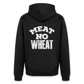 Keto diet, carbohydrate-free diet, keto - Unisex Premium Organic Zip Hoodie - black - Back - Nico (187cm)