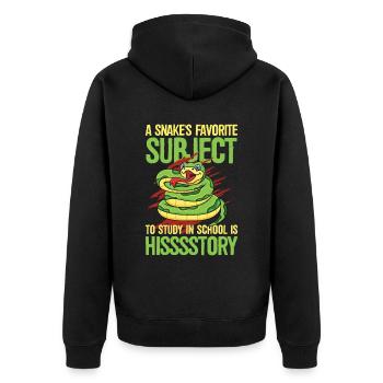 A Snake's Favorite Subject To Study In School - Unisex Premium Bio Zip Hoodie - Schwarz - Hinten - Nico (187cm)