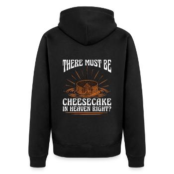 Cheesecake There Must Be Desserts Cheesecake Lover - Unisex Premium Organic Zip Hoodie - black - Back - Nico (187cm)