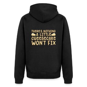 Cheesecake There's Nothing A Little Pastry Chef - Unisex Premium Bio Zip Hoodie - Schwarz - Hinten - Nico (187cm)