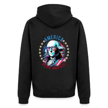 American Patriotic USA Design - Veste à capuche bio Premium Unisexe - noir - Dos - Nico (187cm)