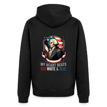 American Patriotic USA Design - Veste à capuche bio Premium Unisexe - noir - Dos - Nico (187cm)