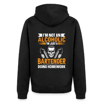 Juste un barman faisant ses devoirs Barman drôle - Veste à capuche bio Premium Unisexe - noir - Dos - Nico (187cm)