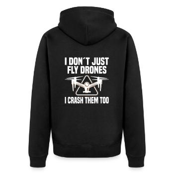 Drohnenpilot Fpv Quadcopter Racing Drohnenfliegen - Unisex Premium Bio Zip Hoodie - Schwarz - Hinten - Nico (187cm)