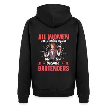 Juste quelques-uns deviennent barmans barman drôle - Veste à capuche bio Premium Unisexe - noir - Dos - Nico (187cm)