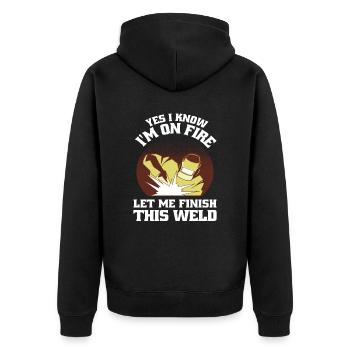 Welder Metal Worker Locksmith - Unisex Premium Organic Zip Hoodie - black - Back - Nico (187cm)