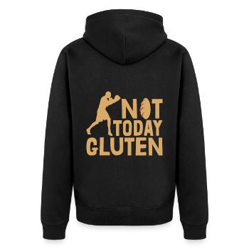 Funny Not Today Gluten For Gluten Free Lover - Unisex Premium Bio Zip Hoodie - Schwarz - Hinten - Nico (187cm)