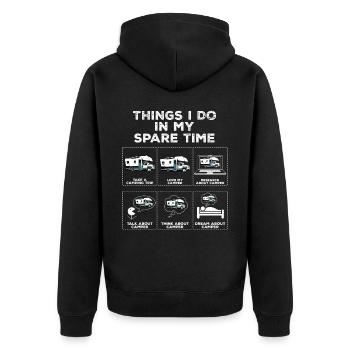 Things in my spare time Motorhome Camping - Unisex Premium Organic Zip Hoodie - black - Back - Nico (187cm)