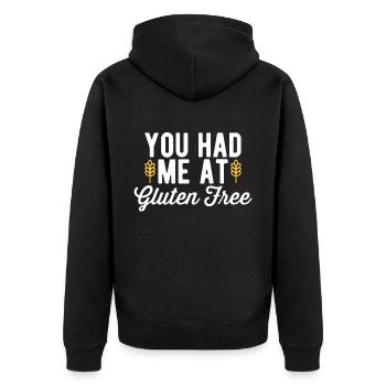 C’est drôle que tu m’avais à Gluten Free pour Gluten Free Lo - Veste à capuche bio Premium Unisexe - noir - Dos - Nico (187cm)