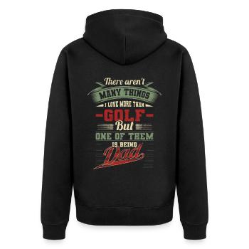 Vatertag Golf Golfen Vater Geburtstagsgeschenk - Unisex Premium Bio Zip Hoodie - Schwarz - Hinten - Nico (187cm)