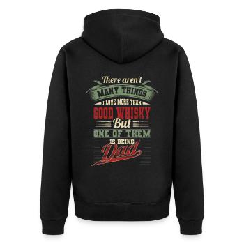 Vatertag Whisky Whiskyliebhaber Vater Geschenk - Unisex Premium Bio Zip Hoodie - Schwarz - Hinten - Nico (187cm)