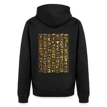Hiéroglyphes égyptiens pour archéologue - Veste à capuche bio Premium Unisexe - noir - Dos - Nico (187cm)