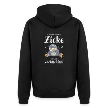 Krankenschwester I Nachteule im Nachtdienst für - Unisex Premium Bio Zip Hoodie - Schwarz - Hinten - Nico (187cm)