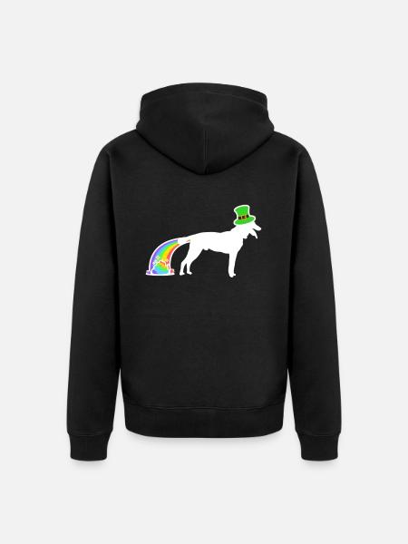 St. Patrick's dog - Belgian Tervuren - Unisex Premium Organic Zip Hoodie - black