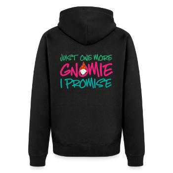 Gnome - Gnome Collecting - Gnome Collector - Unisex Premium Organic Zip Hoodie - black - Back - Nico (187cm)