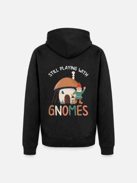 Gnome - Gnomsammeln - Gnome -Sammler - Unisex Premium Bio Zip Hoodie - Schwarz
