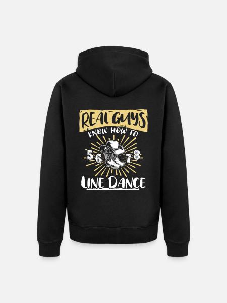 Line Dancing Guys Line Dance - Unisex Premium Organic Zip Hoodie - black
