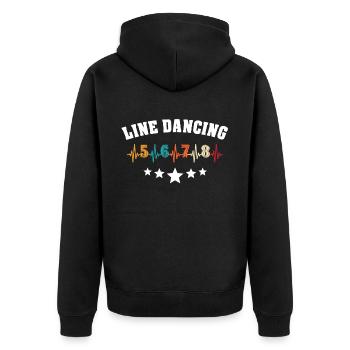 Line Dancing Line Dance - Unisex Premium Bio Zip Hoodie - Schwarz - Hinten - Nico (187cm)