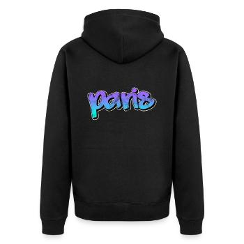 Paris - Veste à capuche bio Premium Unisexe - noir - Dos - Nico (187cm)
