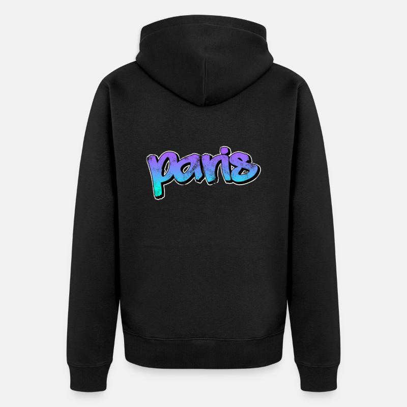 Paris - Veste à capuche bio Premium Unisexe - noir