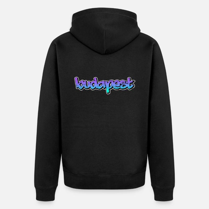 Budapest - Unisex Premium Bio Zip Hoodie - Schwarz
