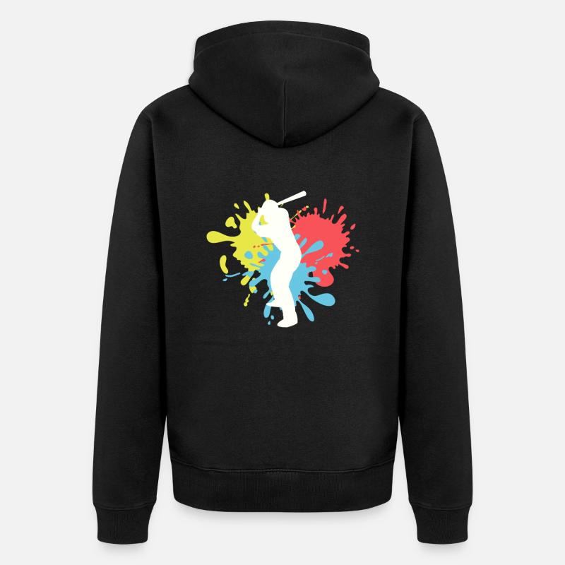 Baseball - Unisex Premium Bio Zip Hoodie - Schwarz