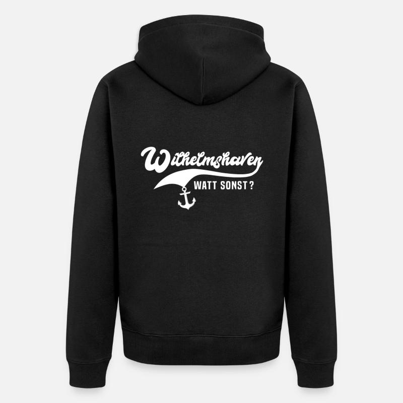 Wilhelmshavener Wilhelmshaven - Unisex Premium Bio Zip Hoodie - Schwarz